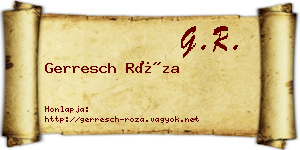 Gerresch Róza névjegykártya
